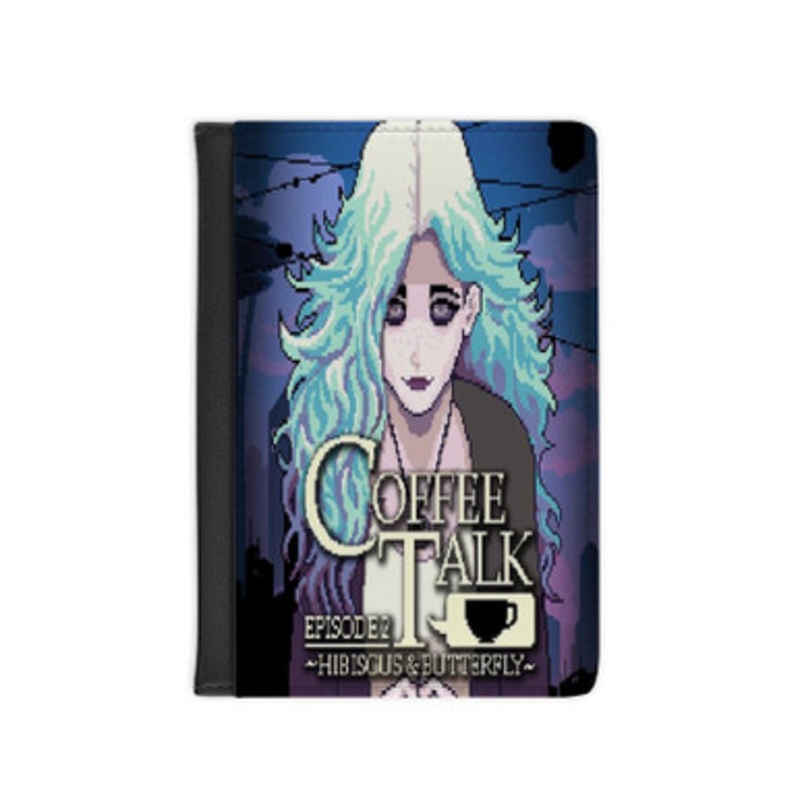 Pastele Coffee Talk Episode 2 Hibiscus Butterfly Leather Custom Passport Cover Accessory Gift for Traveler Card Holder and Credit Card ID Holder