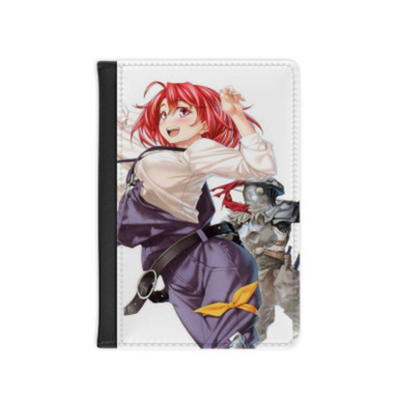 Pastele Cow Girl Goblin Slayer Leather Custom Passport Cover Accessory Gift for Traveler Card Holder and Credit Card ID Holder