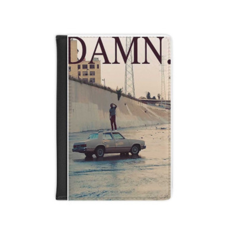 Pastele Damn Kendrick Lamar Leather Custom Passport Cover Accessory Gift for Traveler Card Holder and Credit Card ID Holder