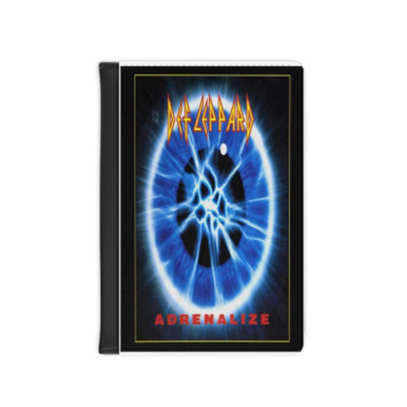Pastele Def Leppard Adrenalize 1992 Leather Custom Passport Cover Accessory Gift for Traveler Card Holder and Credit Card ID Holder