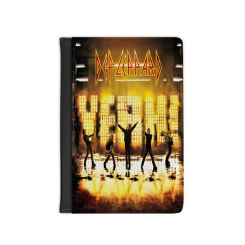 Pastele Def Leppard Yeah 2005 Leather Custom Passport Cover Accessory Gift for Traveler Card Holder and Credit Card ID Holder