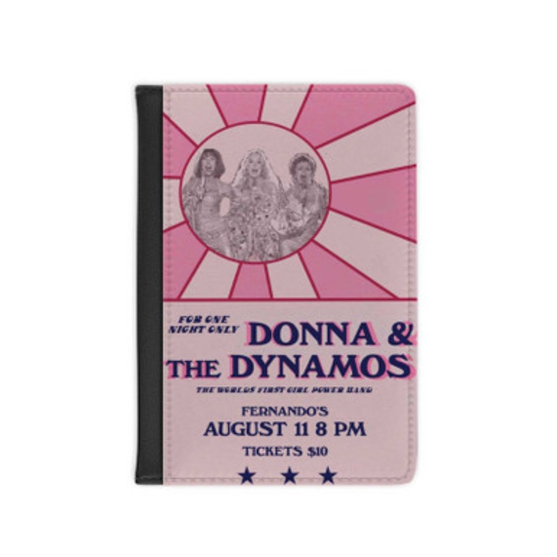 Pastele Donna and The Dynamos Leather Custom Passport Cover Accessory Gift for Traveler Card Holder and Credit Card ID Holder