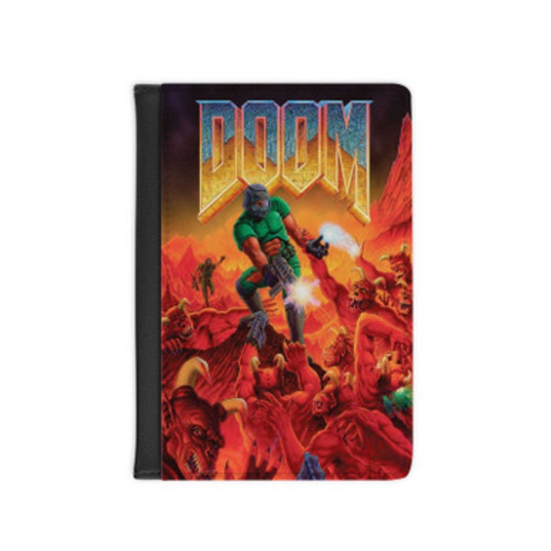 Pastele DOOM 1993 Leather Custom Passport Cover Accessory Gift for Traveler Card Holder and Credit Card ID Holder
