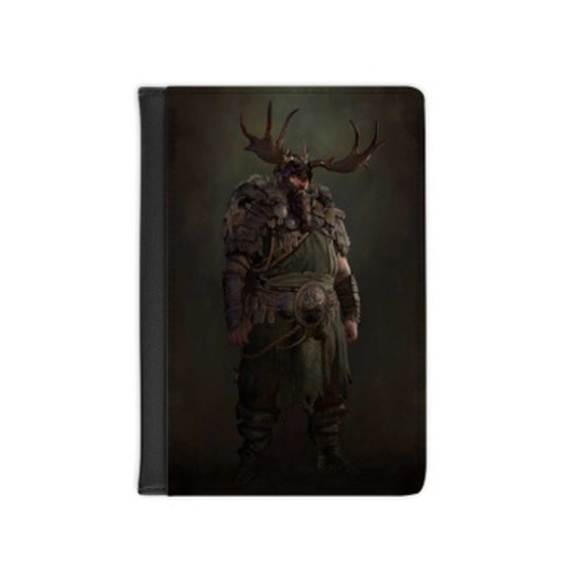 Pastele Druid Diablo IV Leather Custom Passport Cover Accessory Gift for Traveler Card Holder and Credit Card ID Holder