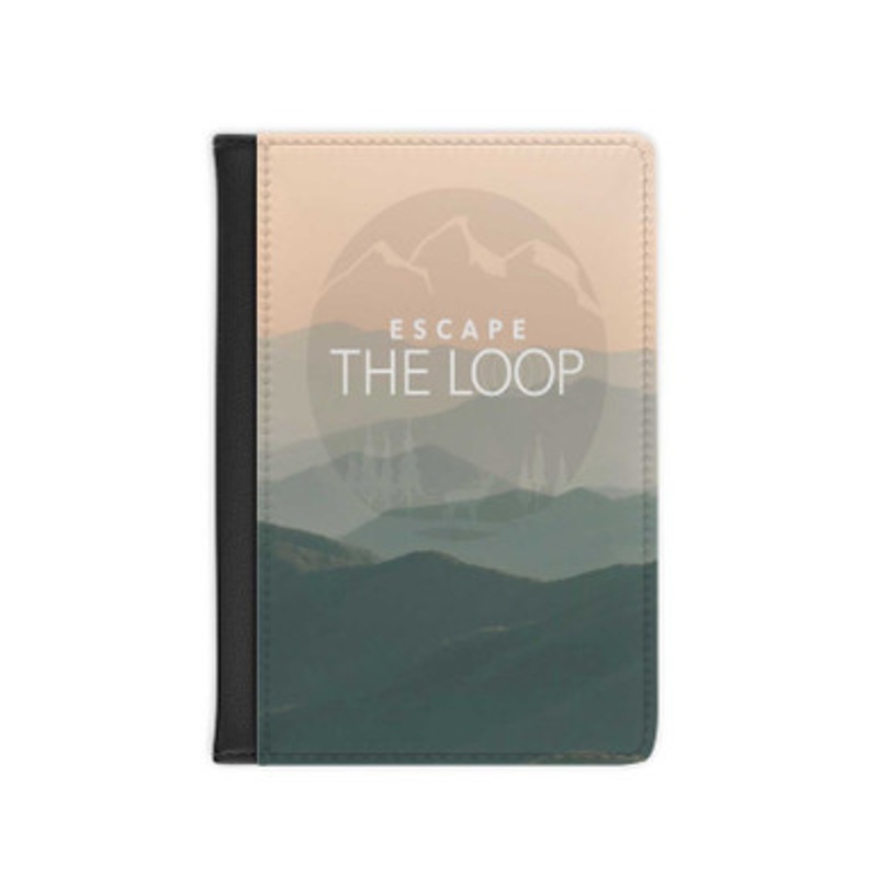 Pastele Escape The Loop Leather Custom Passport Cover Accessory Gift for Traveler Card Holder and Credit Card ID Holder
