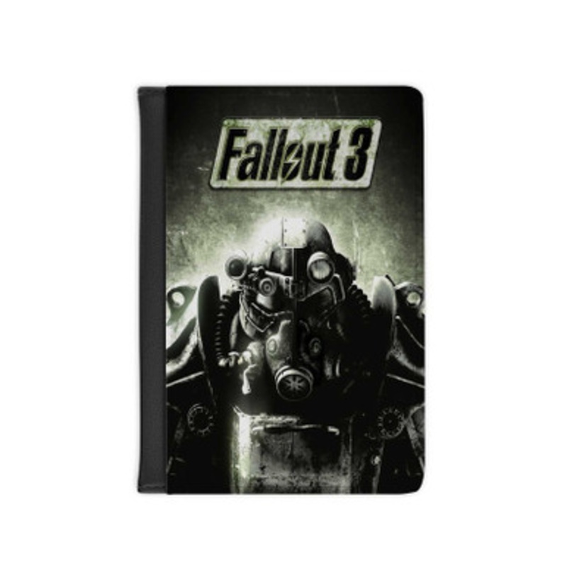 Pastele Fallout 3 Game of the Year Edition Leather Custom Passport Cover Accessory Gift for Traveler Card Holder and Credit Card ID Holder