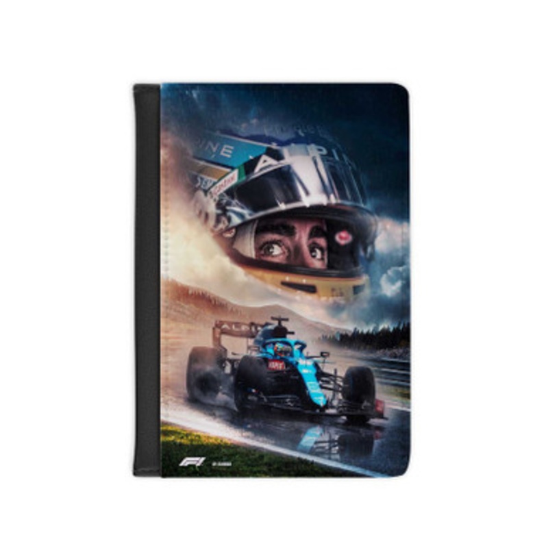 Pastele Fernando Alonso Formula 1 Leather Custom Passport Cover Accessory Gift for Traveler Card Holder and Credit Card ID Holder