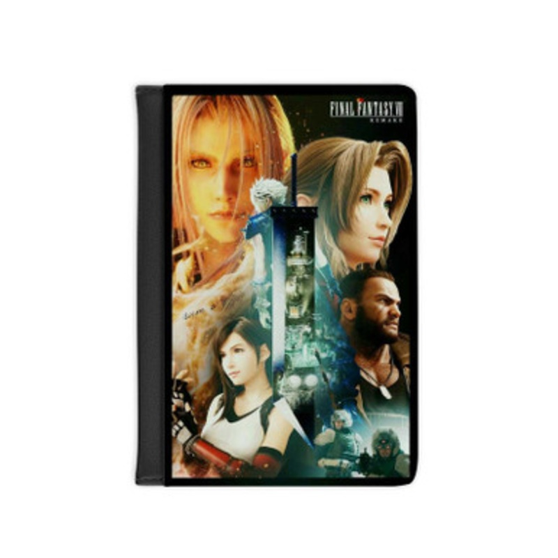 Pastele Final Fantasy VII Leather Custom Passport Cover Accessory Gift for Traveler Card Holder and Credit Card ID Holder
