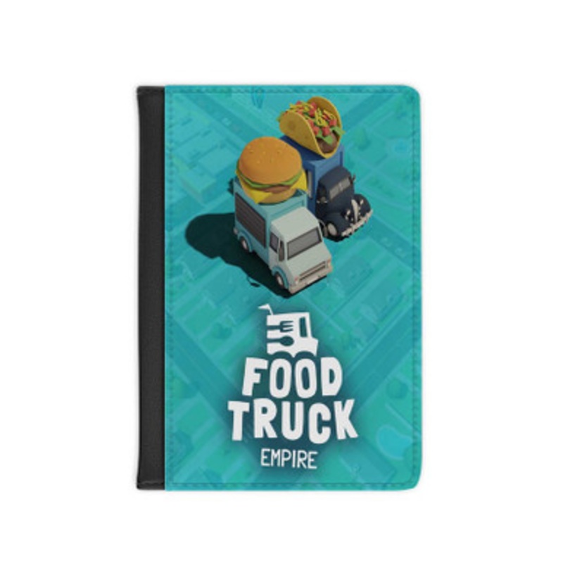 Pastele Food Truck Empire Leather Custom Passport Cover Accessory Gift for Traveler Card Holder and Credit Card ID Holder