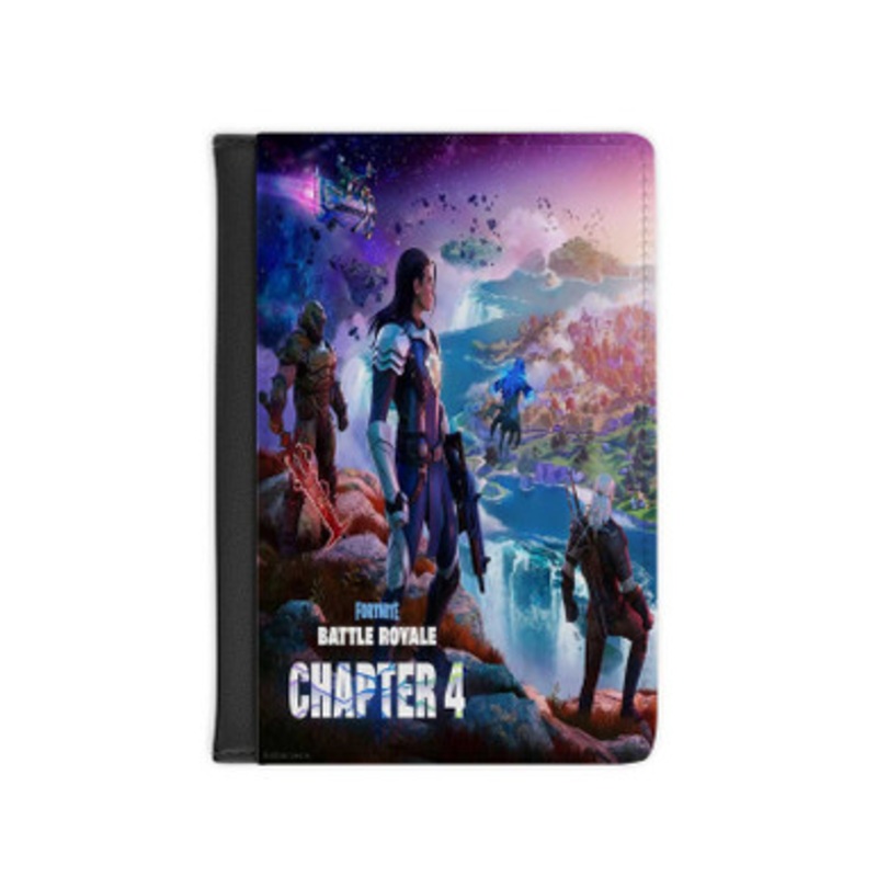 Pastele Fortnite Battle Royale Chapter 4 Leather Custom Passport Cover Accessory Gift for Traveler Card Holder and Credit Card ID Holder
