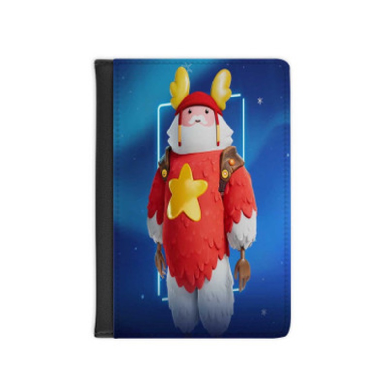 Pastele Fortnite Guff Gringle Winterfest 2022 Leather Custom Passport Cover Accessory Gift for Traveler Card Holder and Credit Card ID Holder