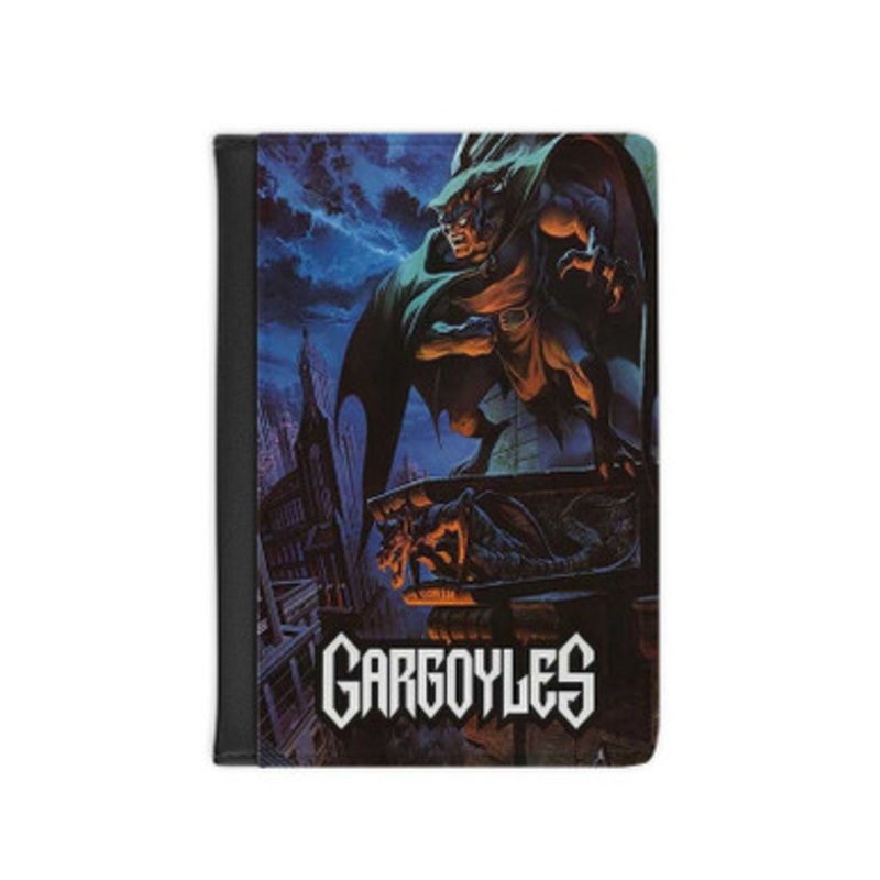 Pastele Gargoyles Leather Custom Passport Cover Accessory Gift for Traveler Card Holder and Credit Card ID Holder