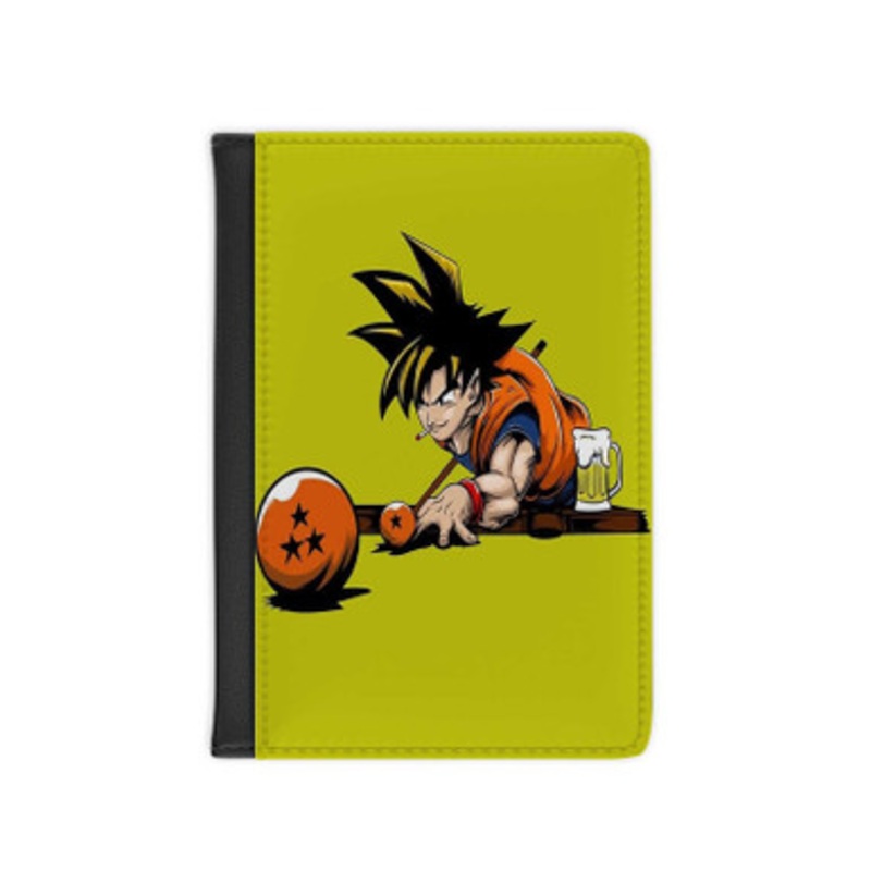 Pastele Goku Play Billiards Leather Custom Passport Cover Accessory Gift for Traveler Card Holder and Credit Card ID Holder