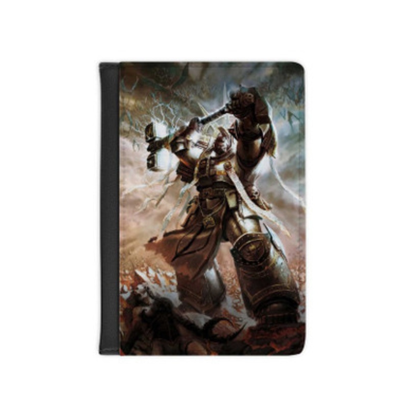 Pastele Grey Knights Warhammer 40 K Leather Custom Passport Cover Accessory Gift for Traveler Card Holder and Credit Card ID Holder