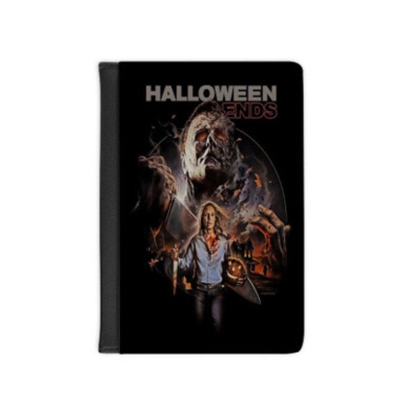 Pastele Halloween Ends Leather Custom Passport Cover Accessory Gift for Traveler Card Holder and Credit Card ID Holder