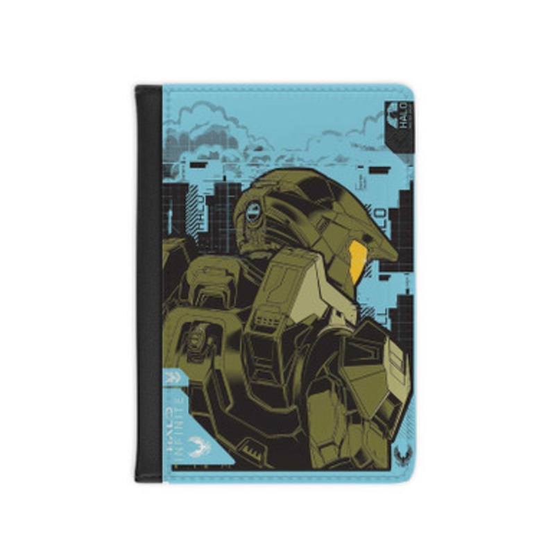 Pastele Halo Infinite Spartan Leather Custom Passport Cover Accessory Gift for Traveler Card Holder and Credit Card ID Holder