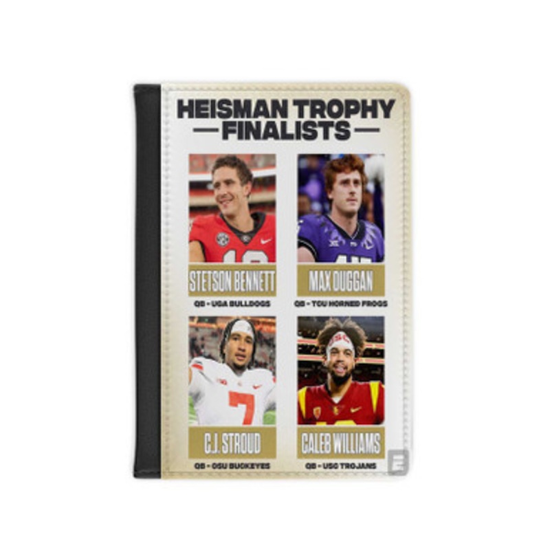 Pastele Heisman Finalist Trophy Leather Custom Passport Cover Accessory Gift for Traveler Card Holder and Credit Card ID Holder