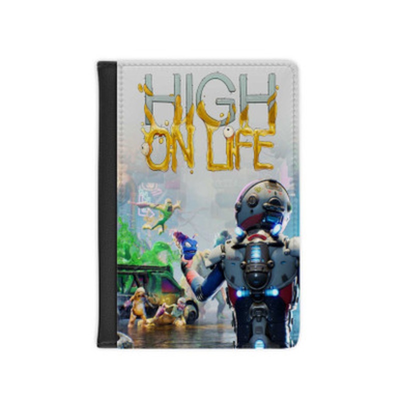Pastele High On Life Leather Custom Passport Cover Accessory Gift for Traveler Card Holder and Credit Card ID Holder