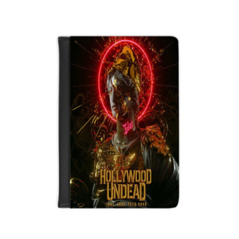 Pastele Hollywood Undead Idol Feat Tech N9 NE Leather Custom Passport Cover Accessory Gift for Traveler Card Holder and Credit Card ID Holder