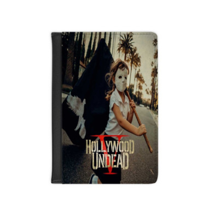 Pastele Hollywood Undead V Leather Custom Passport Cover Accessory Gift for Traveler Card Holder and Credit Card ID Holder