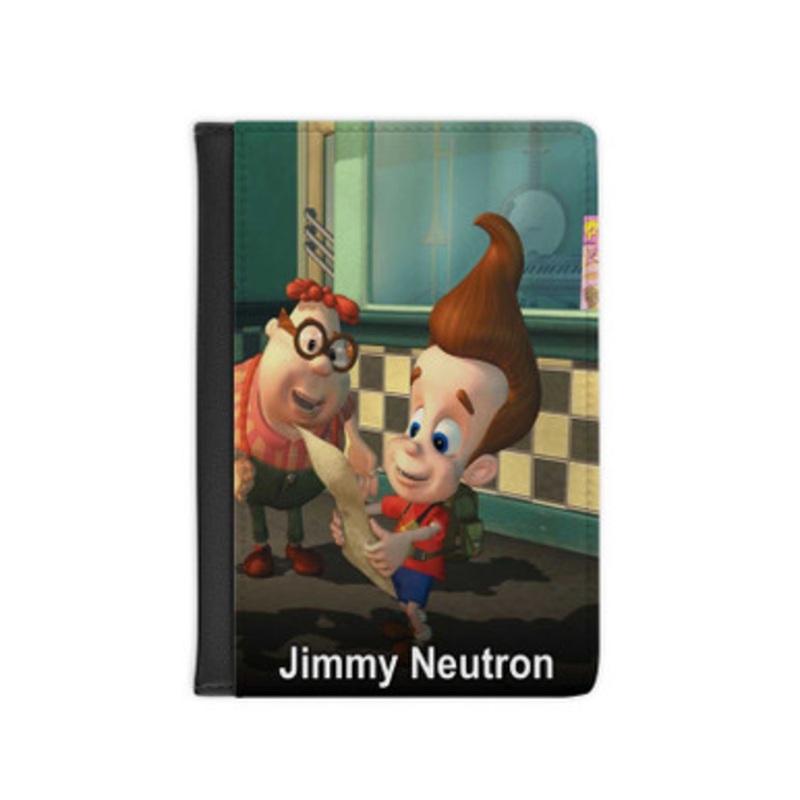 Pastele Jimmy Neutron Leather Custom Passport Cover Accessory Gift for Traveler Card Holder and Credit Card ID Holder