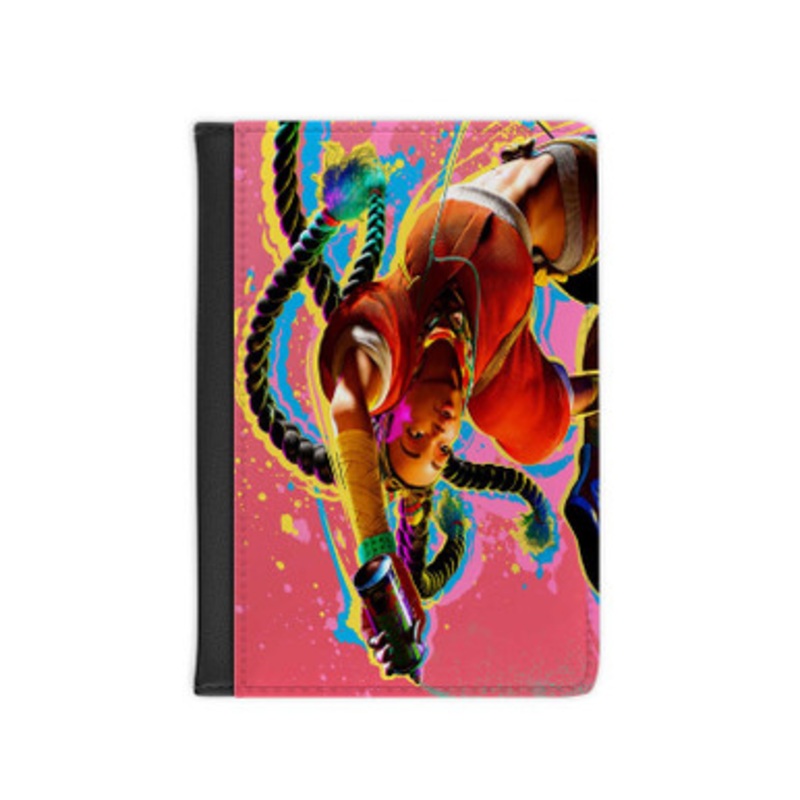 Pastele Kimberly Street Fighter 6 Leather Custom Passport Cover Accessory Gift for Traveler Card Holder and Credit Card ID Holder