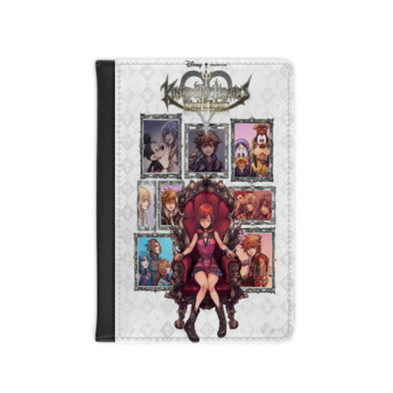 Pastele KINGDOM HEARTS Melody of Memory Leather Custom Passport Cover Accessory Gift for Traveler Card Holder and Credit Card ID Holder