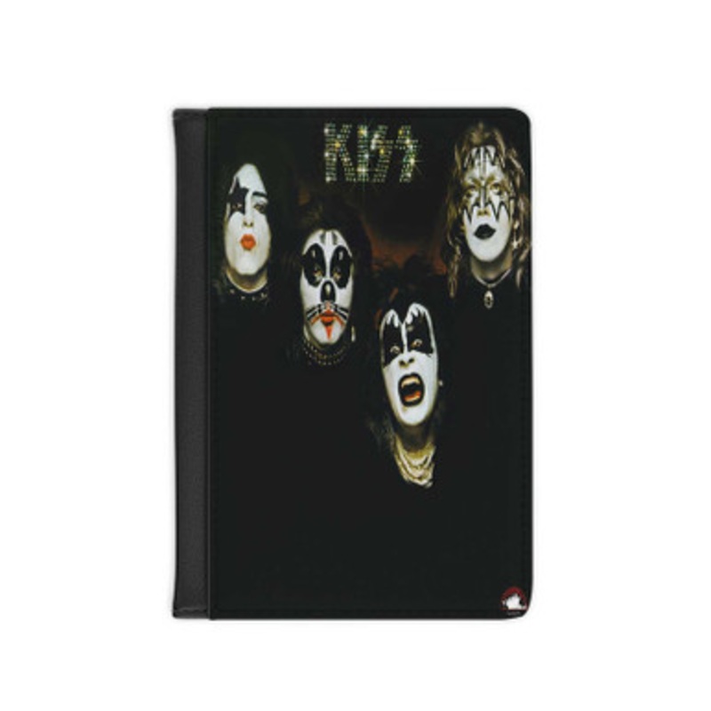 Pastele Kiss 1974 Leather Custom Passport Cover Accessory Gift for Traveler Card Holder and Credit Card ID Holder