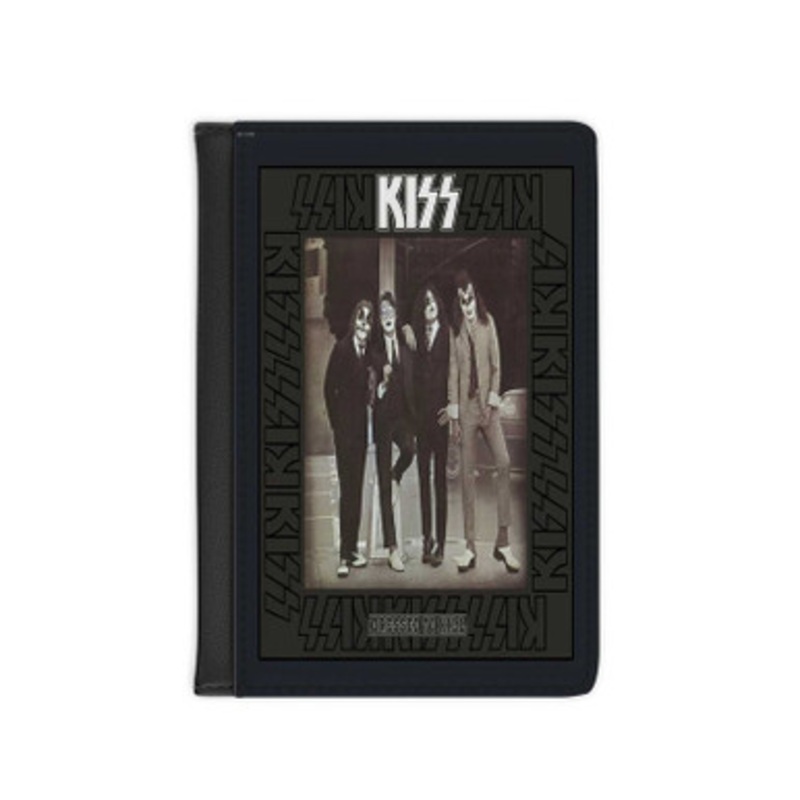 Pastele Kiss Dressed to Kill 1975 Leather Custom Passport Cover Accessory Gift for Traveler Card Holder and Credit Card ID Holder