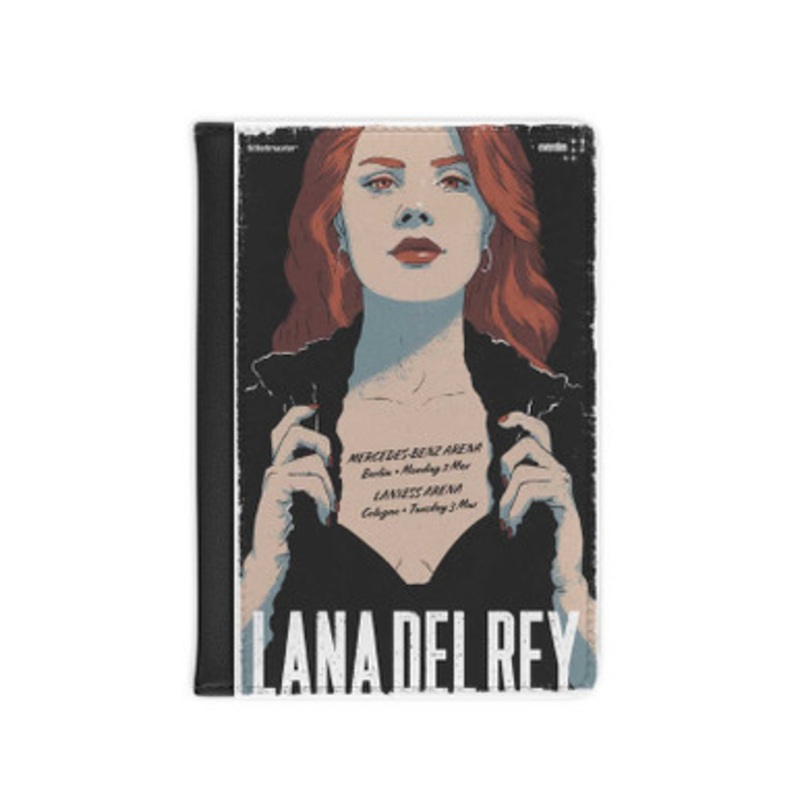 Pastele Lana Del Rey Berlin Leather Custom Passport Cover Accessory Gift for Traveler Card Holder and Credit Card ID Holder