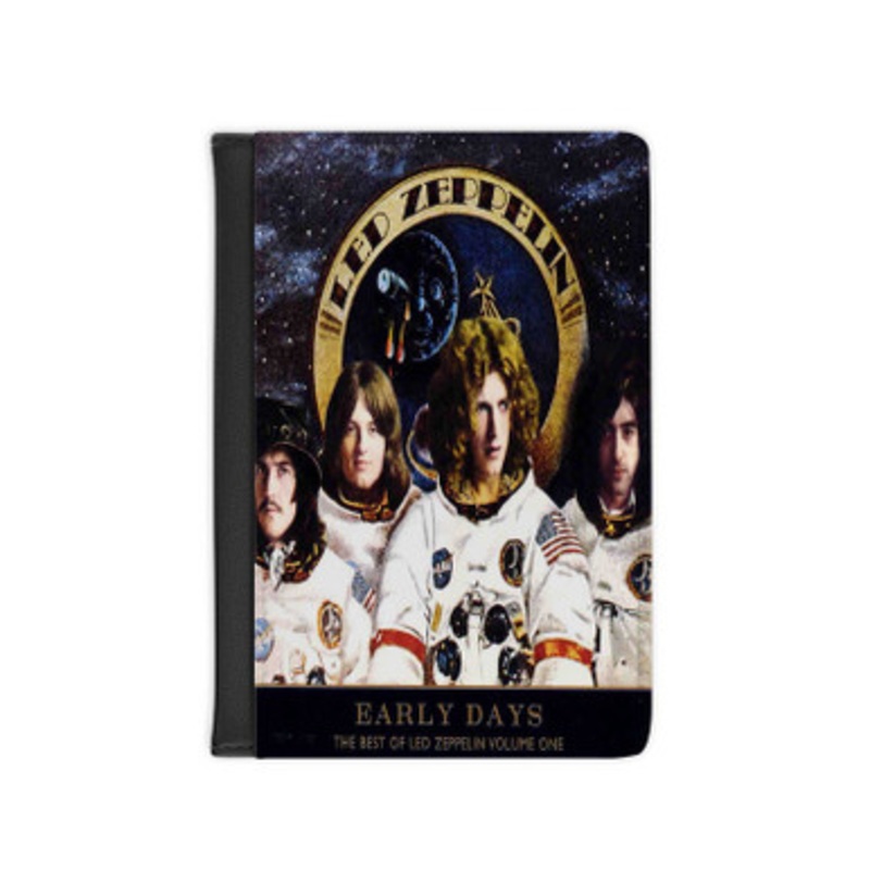 Pastele Led Zeppelin Early Days The Best of Led Zeppelin Volume One Leather Custom Passport Cover Accessory Gift for Traveler Card Holder and Credit Card ID Holder