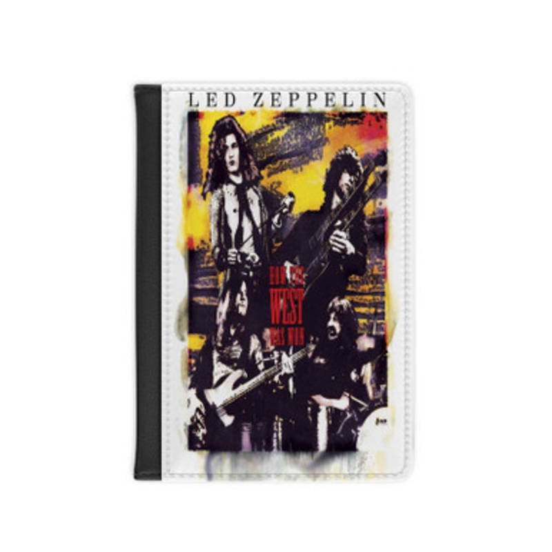 Pastele Led Zeppelin How the West Was Won 2003 Leather Custom Passport Cover Accessory Gift for Traveler Card Holder and Credit Card ID Holder