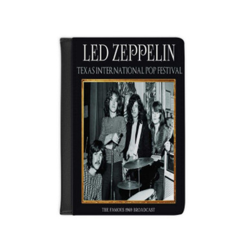 Pastele Led Zeppelin Texas International Pop Festival 2020 Leather Custom Passport Cover Accessory Gift for Traveler Card Holder and Credit Card ID Holder
