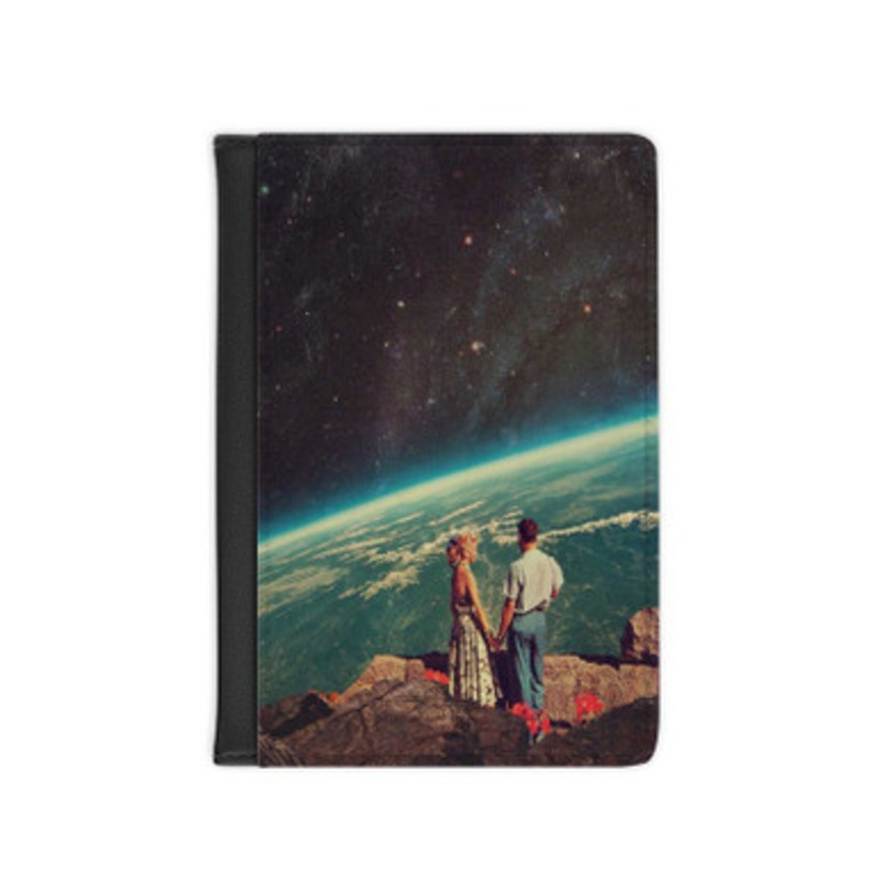 Pastele Love Poster Leather Custom Passport Cover Accessory Gift for Traveler Card Holder and Credit Card ID Holder