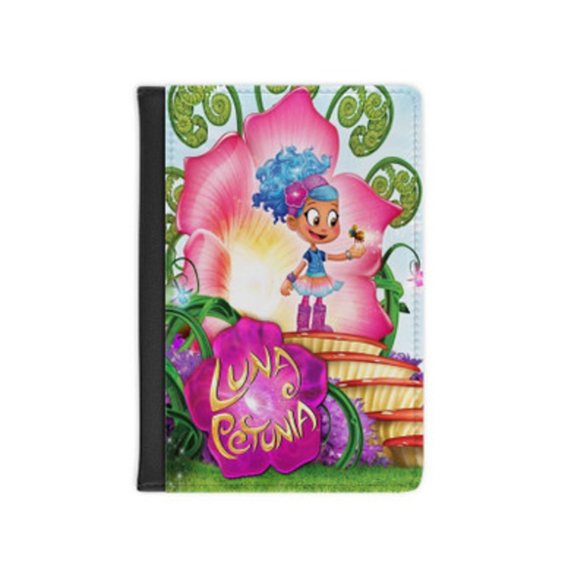 Pastele Luna Petunia Leather Custom Passport Cover Accessory Gift for Traveler Card Holder and Credit Card ID Holder