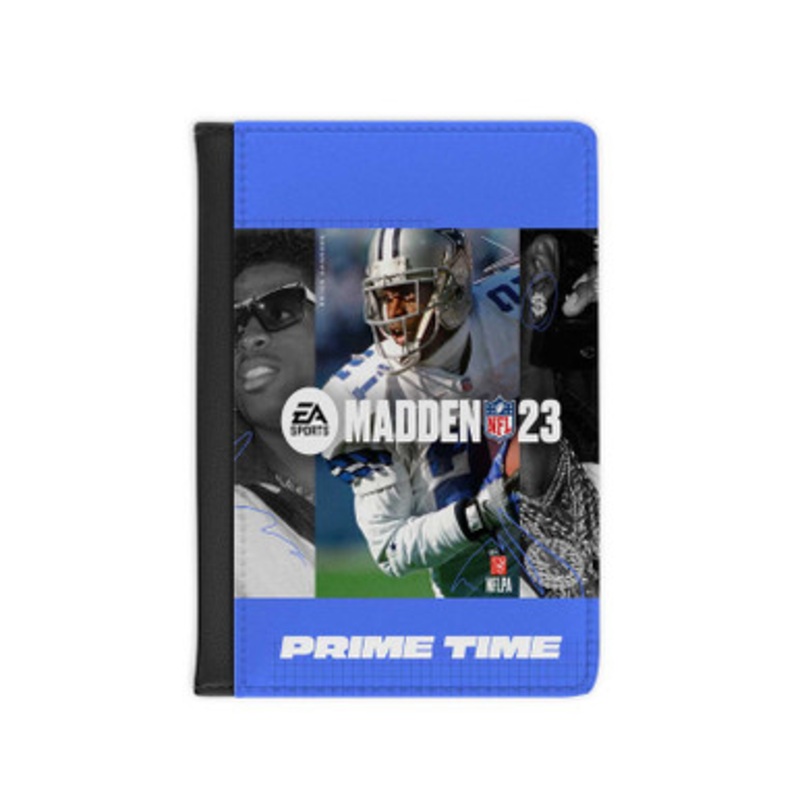 Pastele Madden NFL 23 Leather Custom Passport Cover Accessory Gift for Traveler Card Holder and Credit Card ID Holder