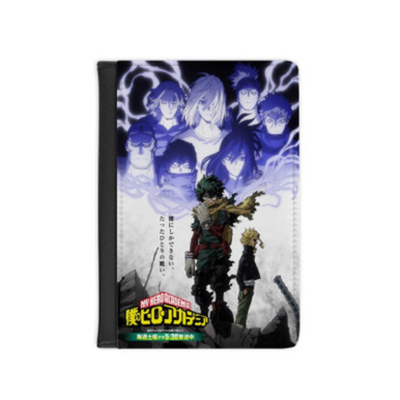 Pastele My Hero Academia Season 6 Leather Custom Passport Cover Accessory Gift for Traveler Card Holder and Credit Card ID Holder