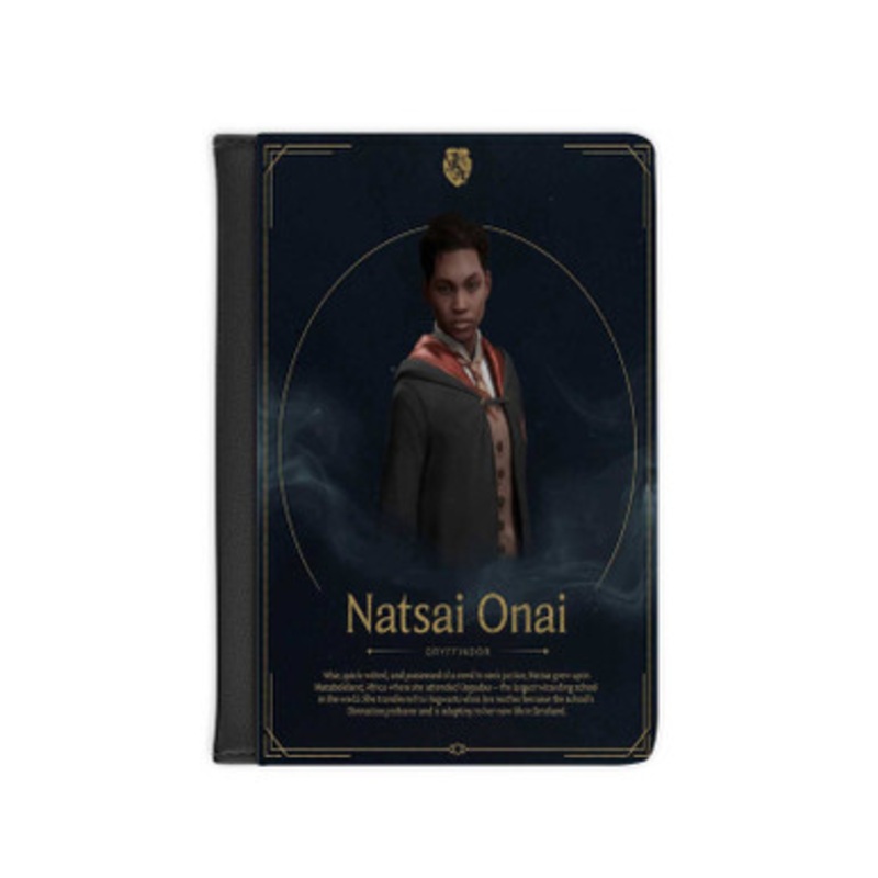 Pastele Natsai Onai Hogwarts Legacy Leather Custom Passport Cover Accessory Gift for Traveler Card Holder and Credit Card ID Holder