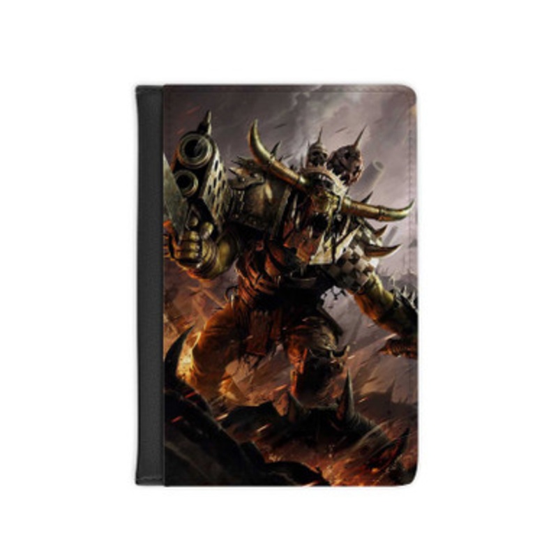 Pastele Orks Warhammer 40 K Leather Custom Passport Cover Accessory Gift for Traveler Card Holder and Credit Card ID Holder