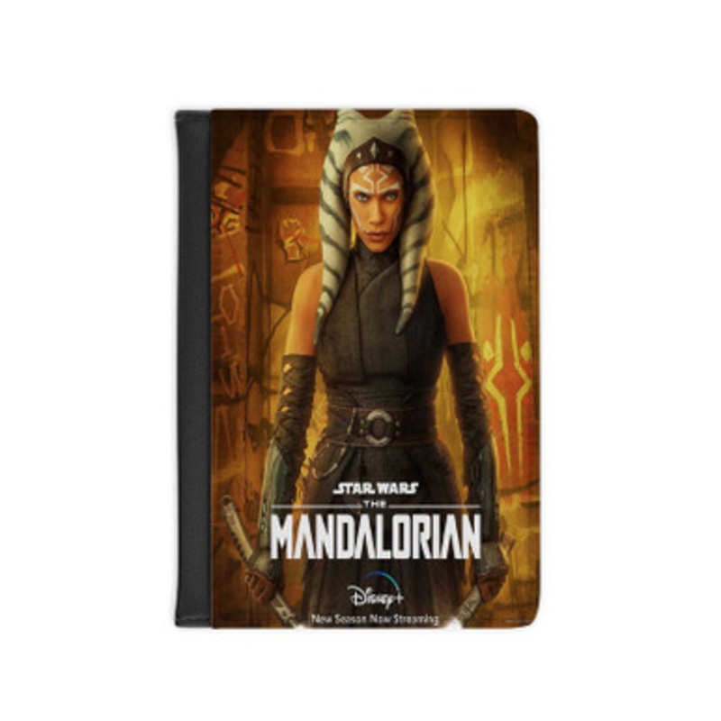 Pastele Ahsoka Tano Mandalorian Leather Custom Passport Cover Accessory Gift for Traveler Card Holder and Credit Card ID Holder