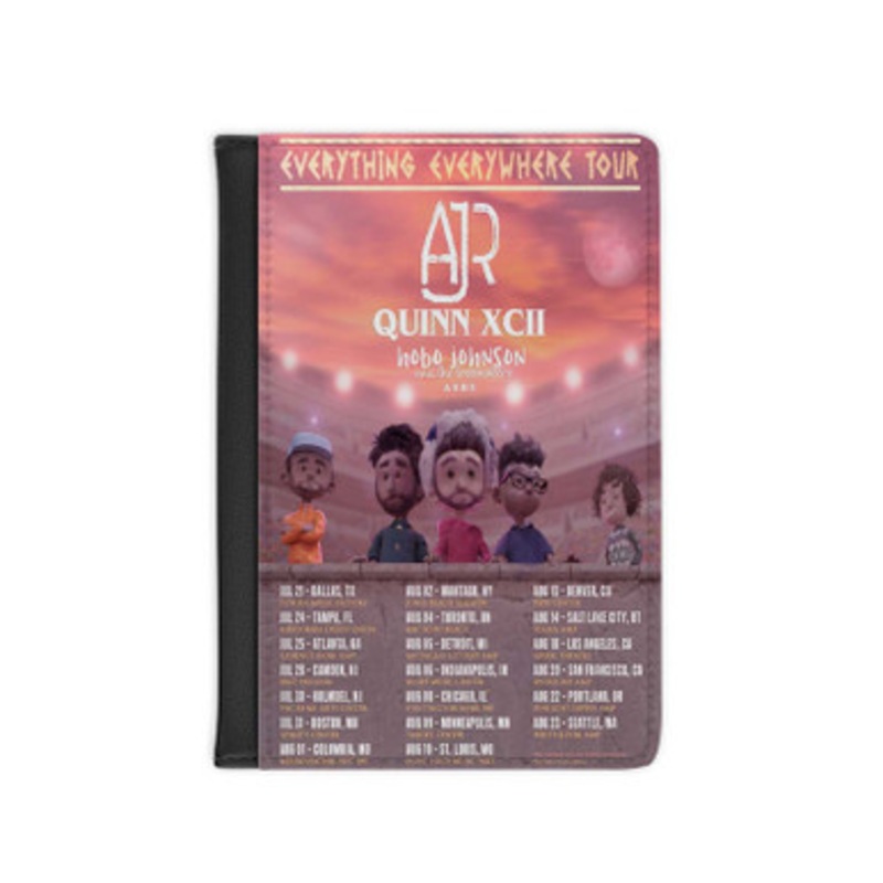 Pastele AJR Everything Everywhere Leather Custom Passport Cover Accessory Gift for Traveler Card Holder and Credit Card ID Holder