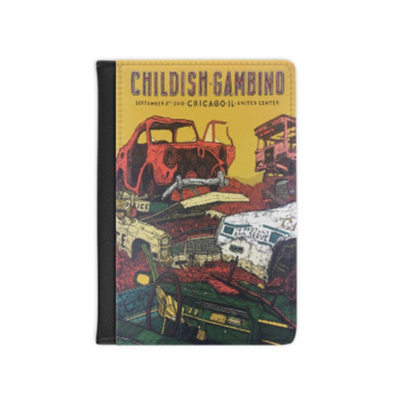 Pastele Childish Gambino Chicago Leather Custom Passport Cover Accessory Gift for Traveler Card Holder and Credit Card ID Holder