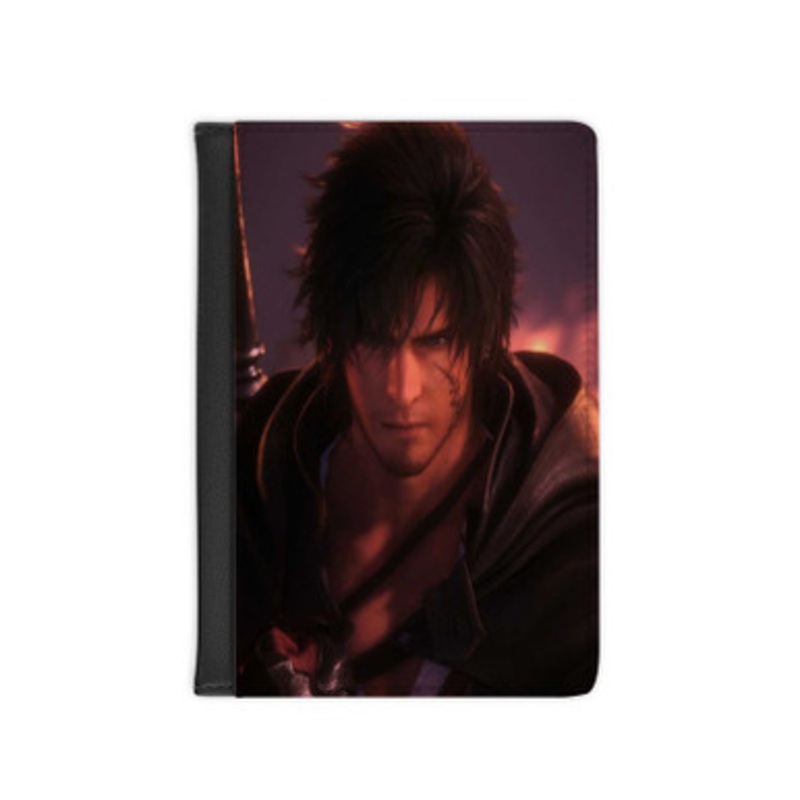 Pastele Clive Rosfield Final Fantasy XVI Leather Custom Passport Cover Accessory Gift for Traveler Card Holder and Credit Card ID Holder