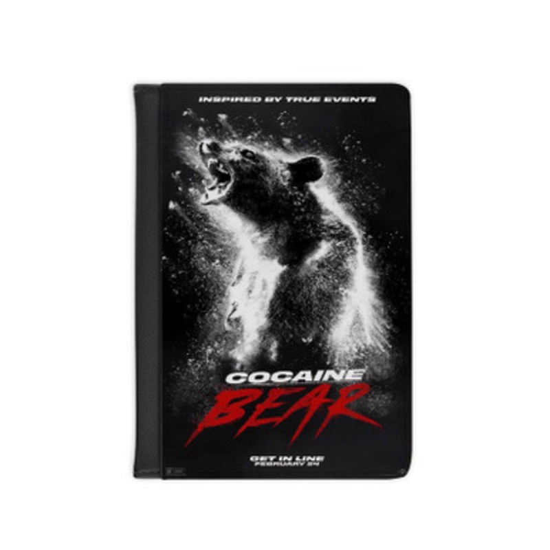 Pastele Cocaine Bear Leather Custom Passport Cover Accessory Gift for Traveler Card Holder and Credit Card ID Holder