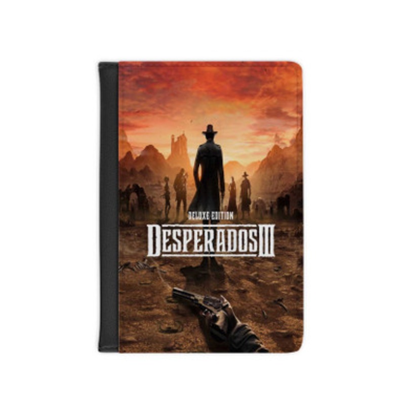 Pastele Desperados III Leather Custom Passport Cover Accessory Gift for Traveler Card Holder and Credit Card ID Holder