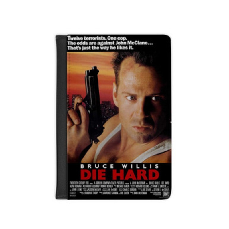 Pastele Die Hard Movie Leather Custom Passport Cover Accessory Gift for Traveler Card Holder and Credit Card ID Holder