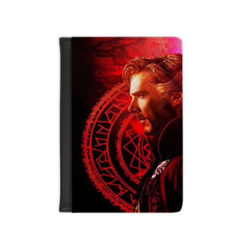 Pastele Doctor Strange Leather Custom Passport Cover Accessory Gift for Traveler Card Holder and Credit Card ID Holder