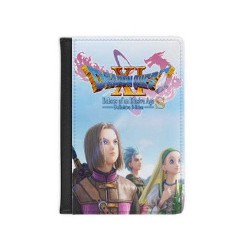 Pastele DRAGON QUEST XI S Echoes of an Elusive Age Leather Custom Passport Cover Accessory Gift for Traveler Card Holder and Credit Card ID Holder