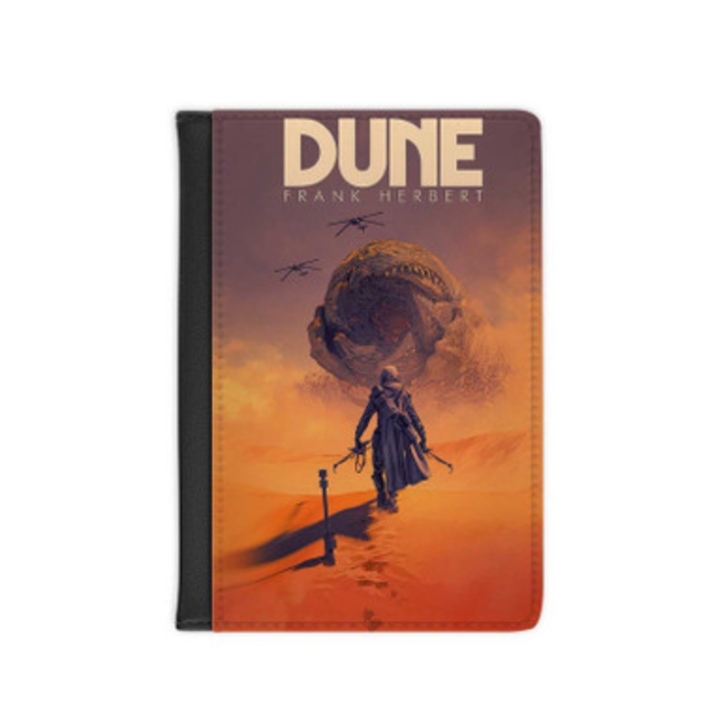Pastele Dune Frank Herbert Leather Custom Passport Cover Accessory Gift for Traveler Card Holder and Credit Card ID Holder