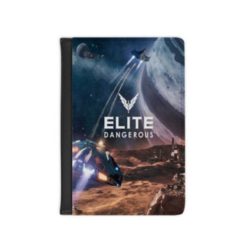 Pastele Elite Dangerous Leather Custom Passport Cover Accessory Gift for Traveler Card Holder and Credit Card ID Holder